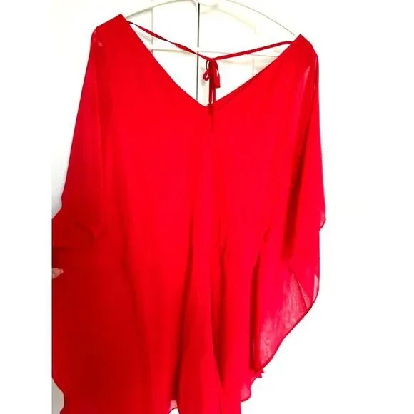 C Brand Tie Waist Flowy Rayon Dressy Romper Women's Size Small - Picture 4 of 8